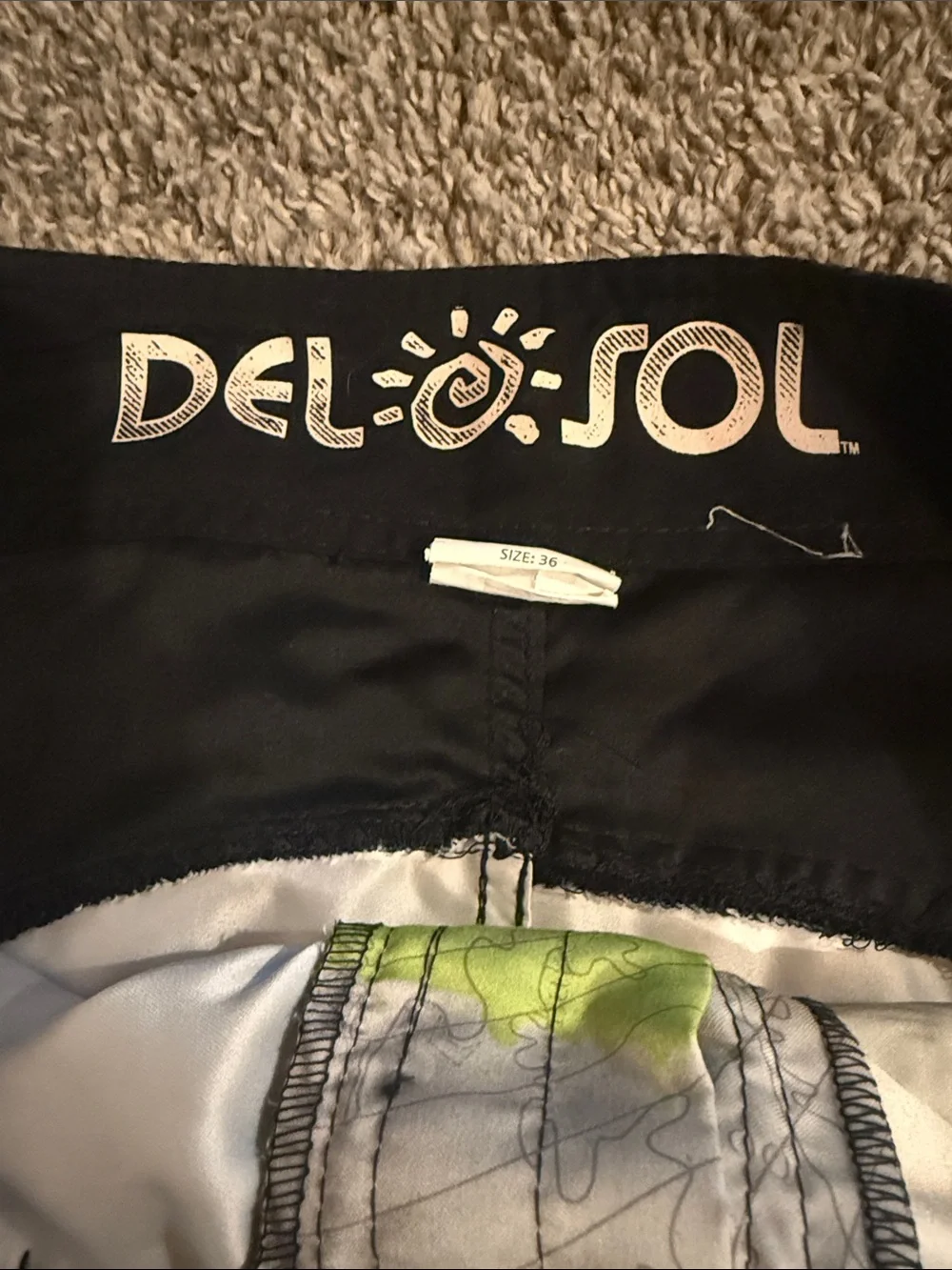 Men’s Del Sol Multicolor Stripe Board Shorts - Blue/Green/Black